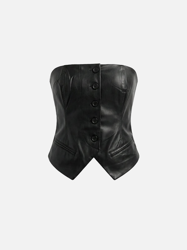 CULT FORM, Leather Bustier - Black, BÜSTİYER, shopi go'da!