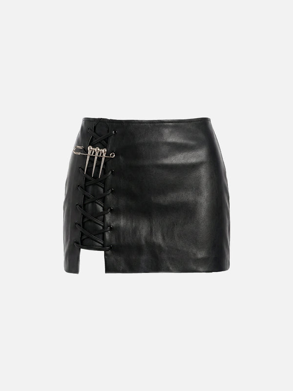 CULT FORM, Leather Mini Skirt- Black, ETEK, shopi go'da!