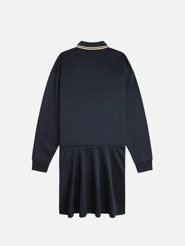 FRED PERRY Tipped Sweatshirt Dress - Navy – arka görünüm