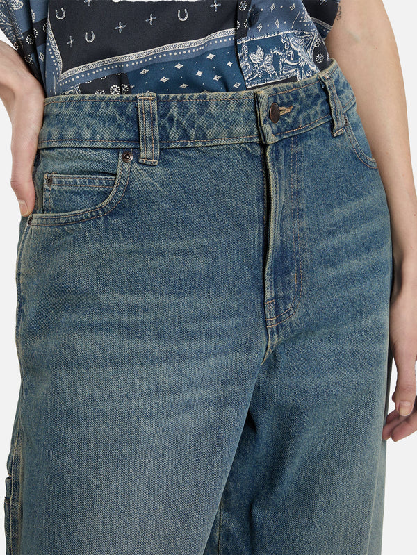 DICKIES, 957 Loose Tapered Work Jeans W - Khaki Tinted Blue, PANTOLON, shopi go'da!