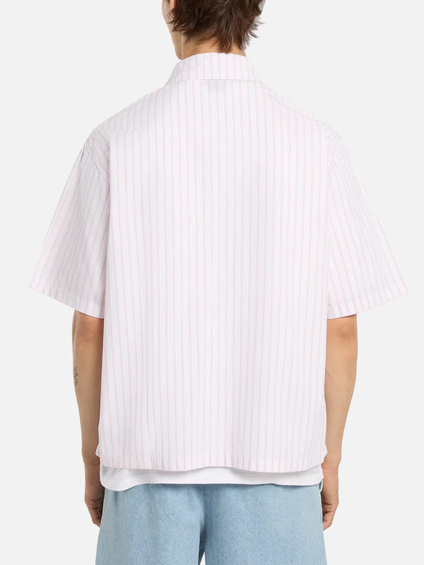 DICKIES, Venedocia Stripe Shirt SS - White, GÖMLEK, shopi go'da!