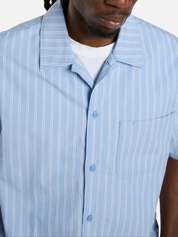 DICKIES, Venedocia Stripe Shirt SS - Endless Sky, GÖMLEK, shopi go'da!