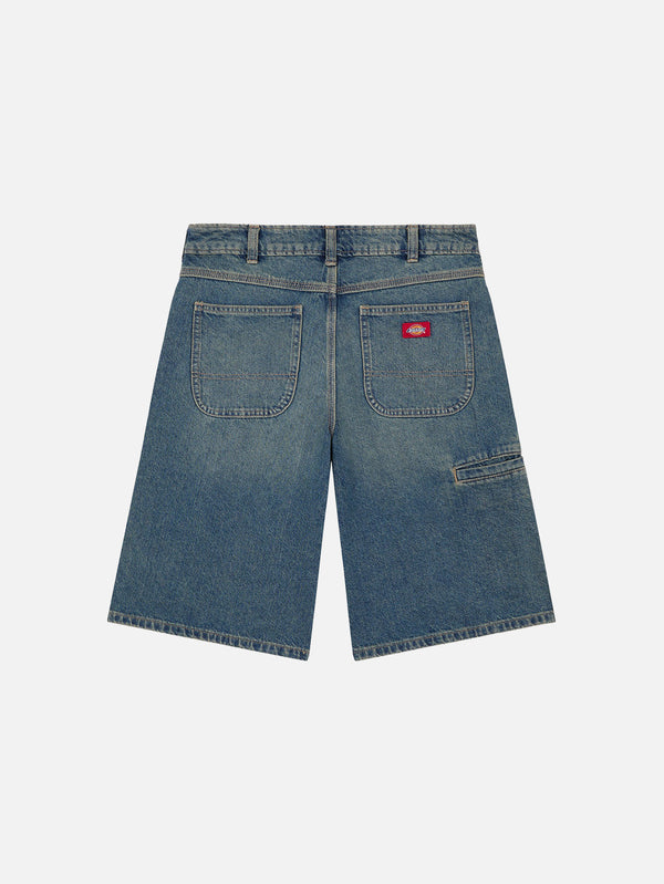 DICKIES, 957 13 inch Loose Denim Short W - Khaki Tinted Blue, ŞORT, shopi go'da!