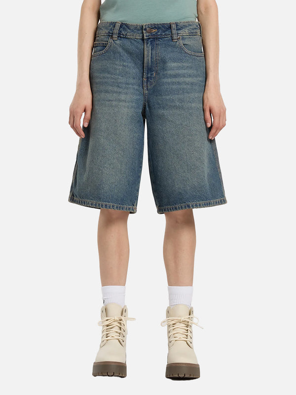 DICKIES, 957 13 inch Loose Denim Short W - Khaki Tinted Blue, ŞORT, shopi go'da!