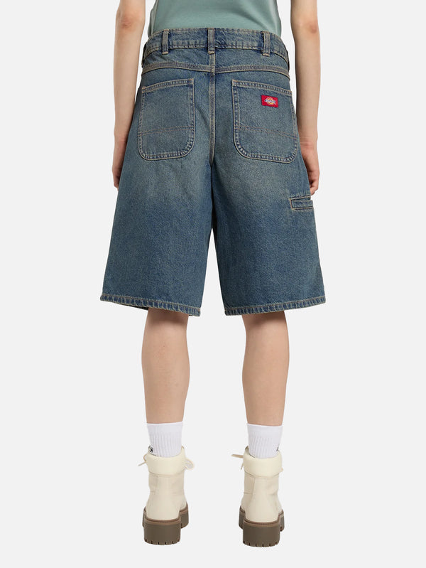 DICKIES, 957 13 inch Loose Denim Short W - Khaki Tinted Blue, ŞORT, shopi go'da!