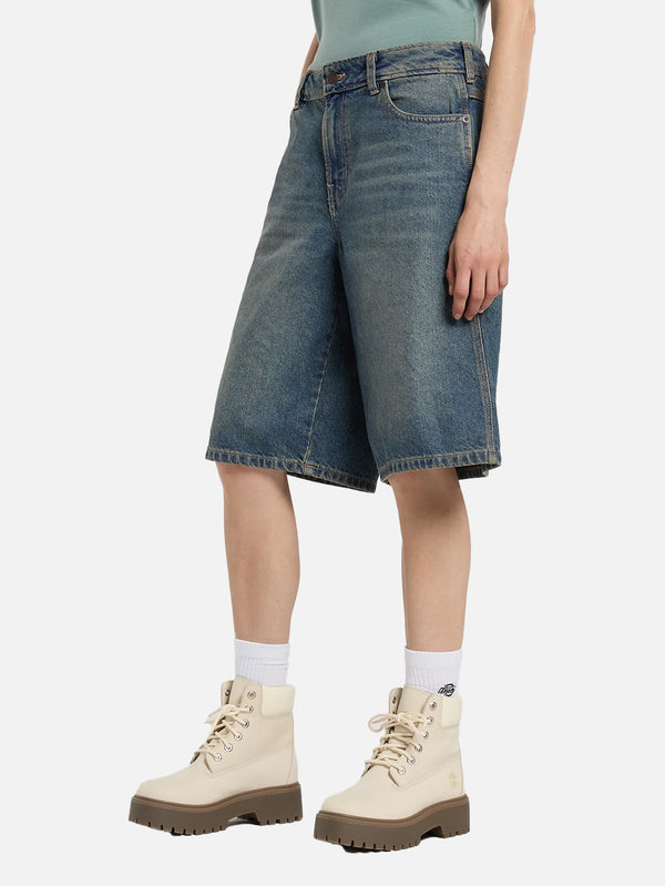 DICKIES, 957 13 inch Loose Denim Short W - Khaki Tinted Blue, ŞORT, shopi go'da!