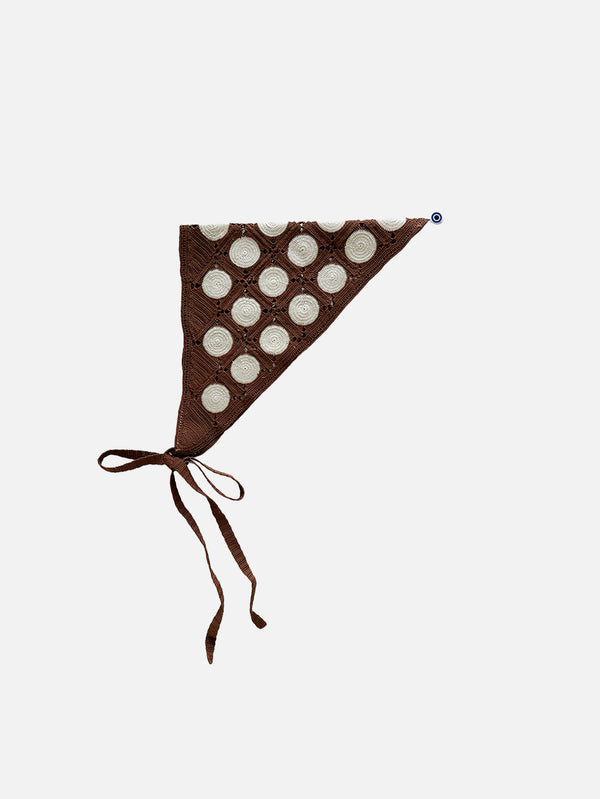 OHM HANDMADE, Dots Bandana - Kahverengi Bej, BANDANA, shopi go'da!
