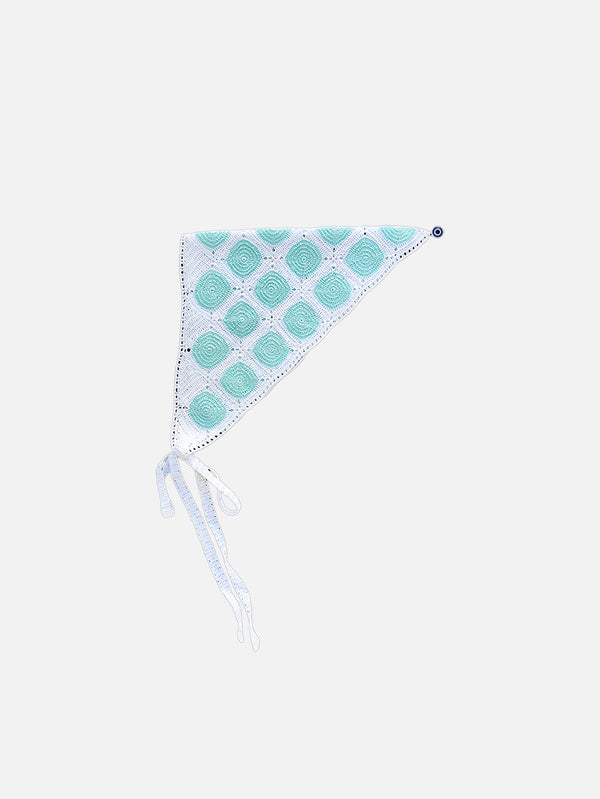 OHM HANDMADE, Dots Bandana - Beyaz Mavi, BANDANA, shopi go'da!