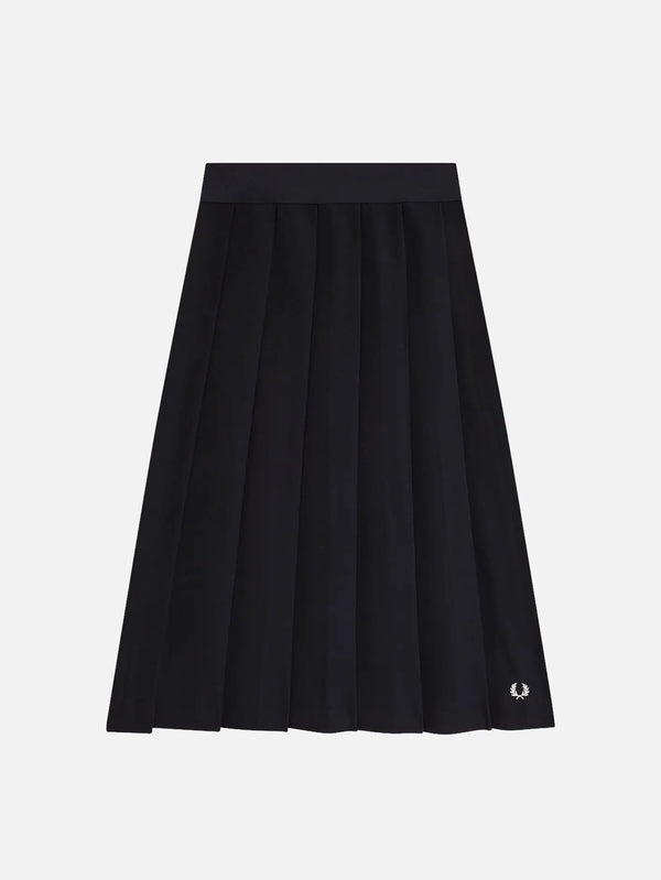 FRED PERRY Pleated Midi Skirt - Black – siyah, önden görünüm