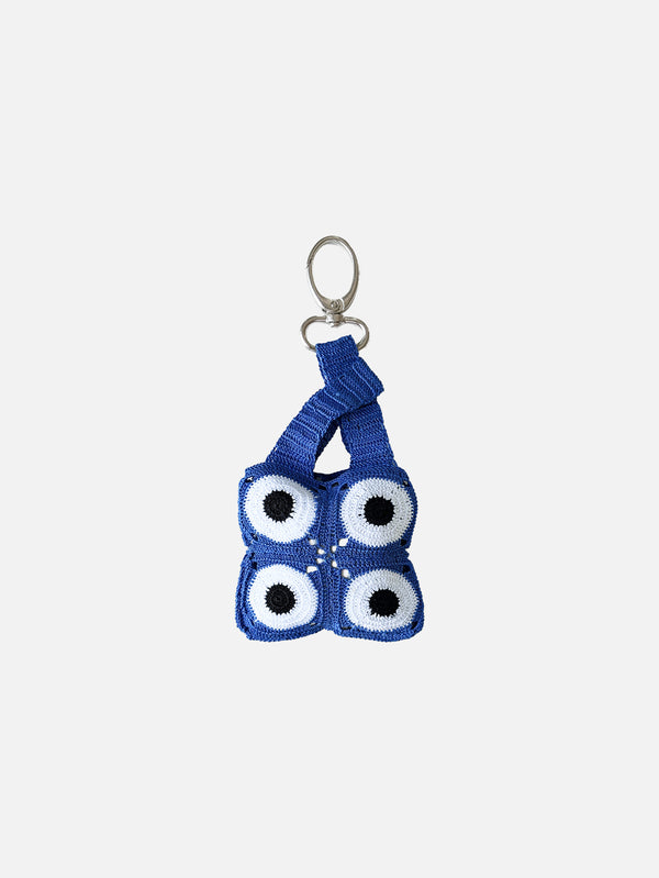 OHM HANDMADE, Evil Eye Airpods Çantası - Saks Beyaz Siyah, AIRPODS KILIFI, shopi go'da!