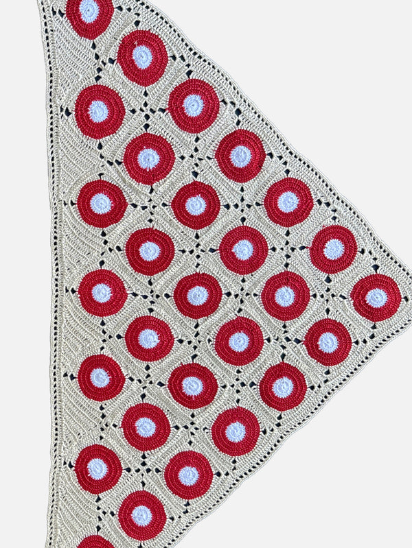 OHM HANDMADE, Evil Eye Bandana - Bej Kırmızı Beyaz, BANDANA, shopi go'da!