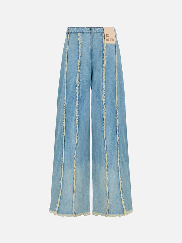 EX DE RUE Fringe Denim Jean I – açık mavi, önden görünüm