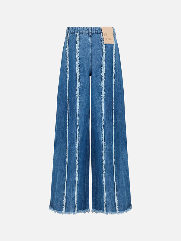 EX DE RUE Fringe Denim Jean III – mavi denim, önden görünüm