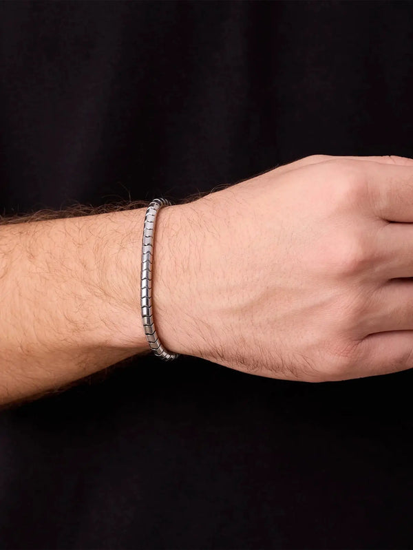 ATOLYEWOLF Hematite Bracelet in Silver - BİLEKLİK