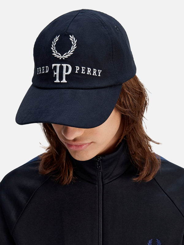 Monogram Microfibre Cap - Navy/Snow White