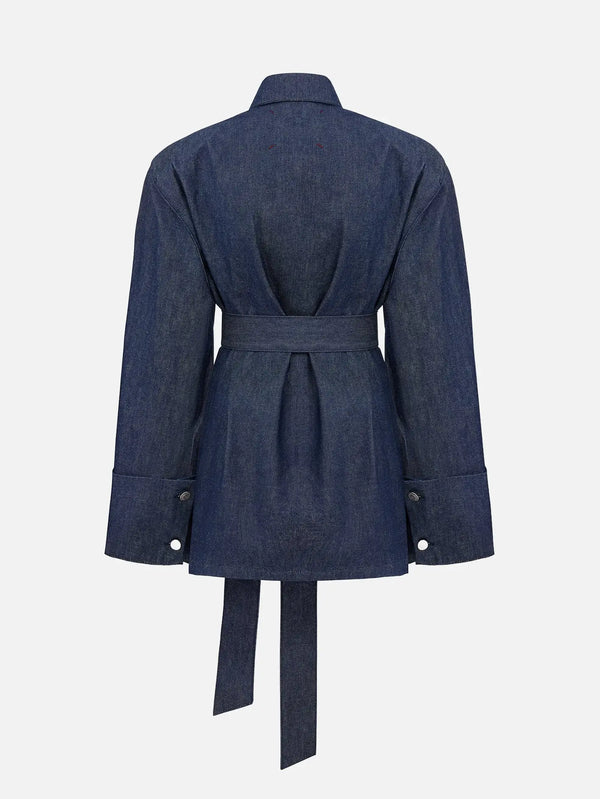 EX DE RUE Haze Denim Kimono Shirt II W – denim, arka görünüm