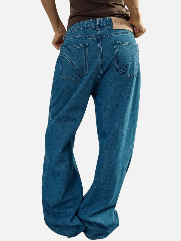EX DE RUE Haze Kimono Blue Denim Jean I W – blue denim, arka görünüm