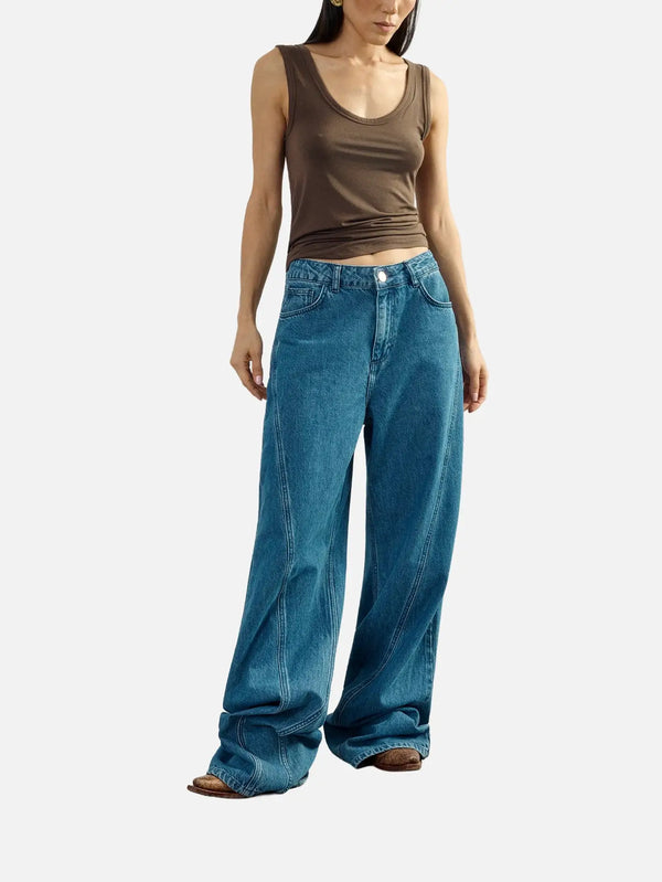 EX DE RUE Haze Kimono Blue Denim Jean I W – Blue Denim, ön görünüm