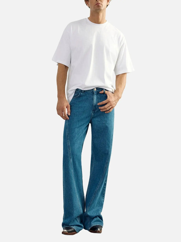 EX DE RUE Haze Kimono Blue Denim Jean I – Blue Denim, önden görünüm