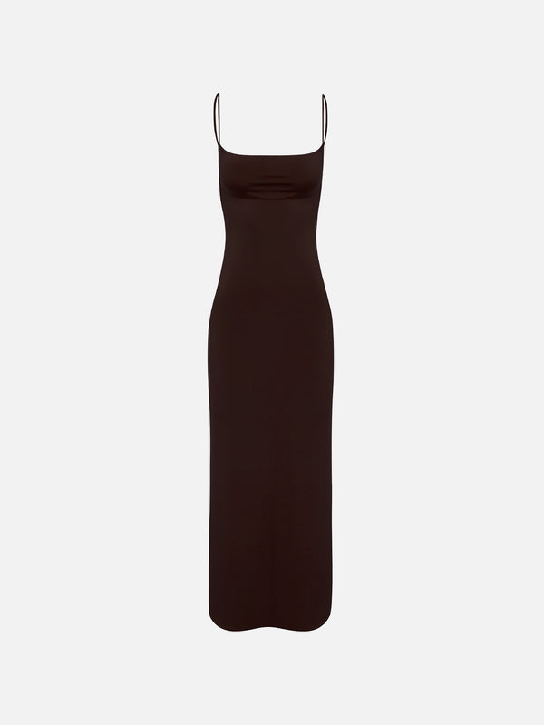 Hush Midi Dress - Brown