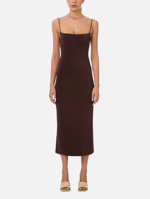 Hush Midi Dress - Brown