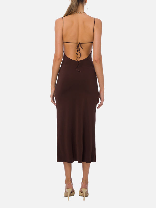 Hush Midi Dress - Brown