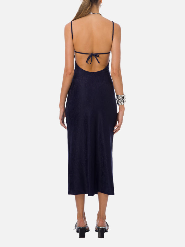 Hush Midi Dress - Blue Glittered