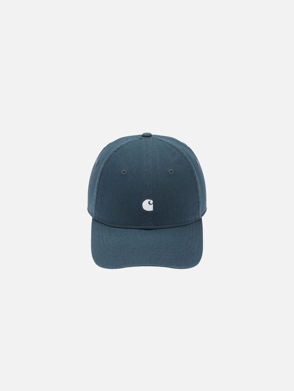 CARHARTT WIP, Madison Logo Cap - Deep Lagoon/White, ŞAPKA, shopi go'da!