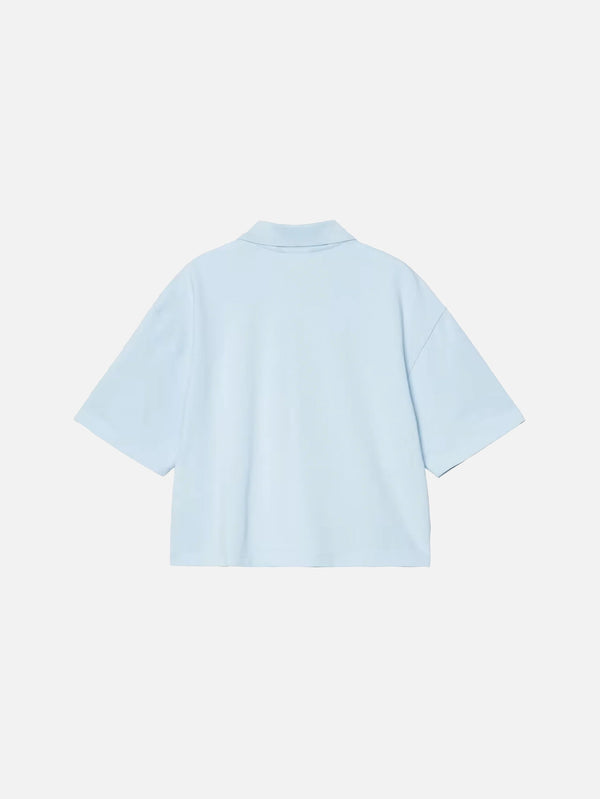 CARHARTT WIP, W' S/S Carhartt Script Polo TS - Icaria/White, T-SHIRT, shopi go'da!