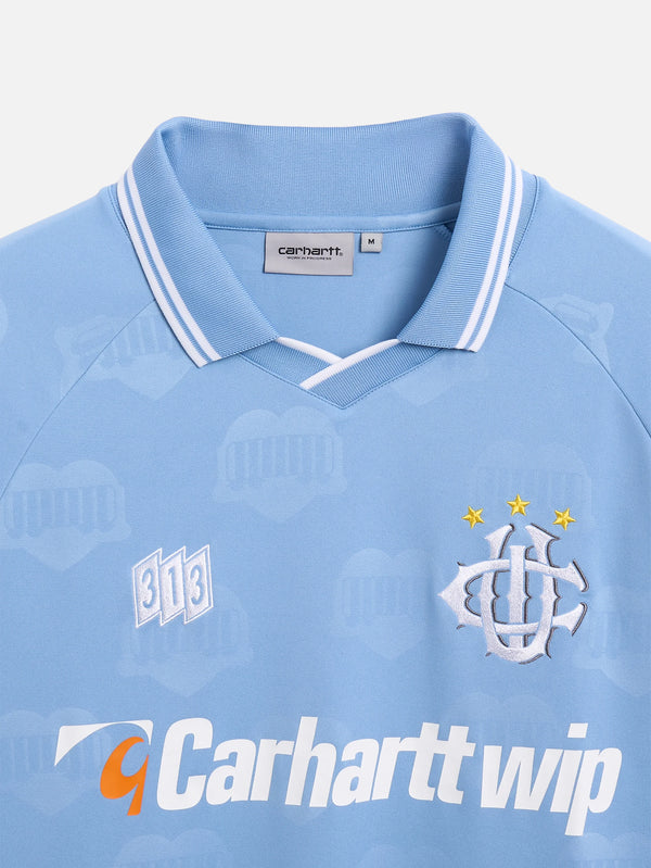 CARHARTT WIP, S/S Hartt's Football T-Shirt - Bluebird, T-SHIRT, shopi go'da!