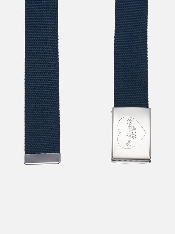 CARHARTT WIP, Heart Clip Belt - Deep Lagoon/Silver, KEMER, shopi go'da!