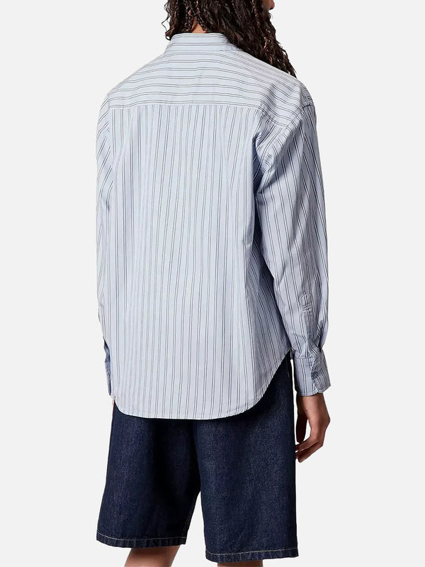 CARHARTT WIP, W' L/S Grimsby Shirt - Grimsby Stripe/Blue Fog, GÖMLEK, shopi go'da!