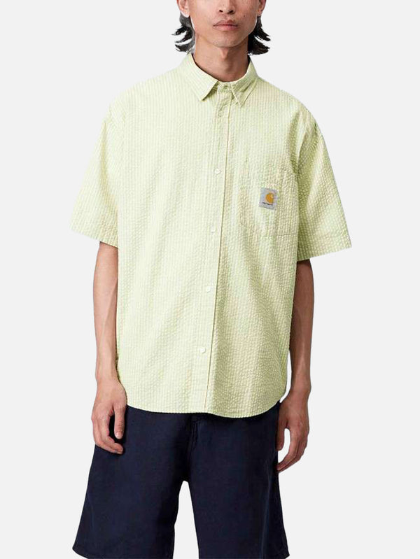 CARHARTT WIP, S/S Toland Shirt - Toland Stripe/Pale Olive, GÖMLEK, shopi go'da!