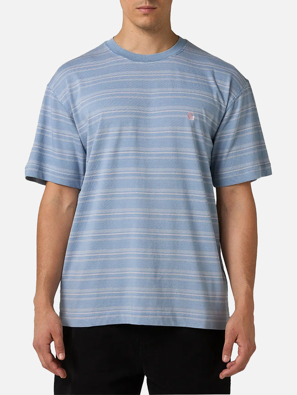 CARHARTT WIP, S/S Brodine T-Shirt - Blue, T-SHIRT, shopi go'da!