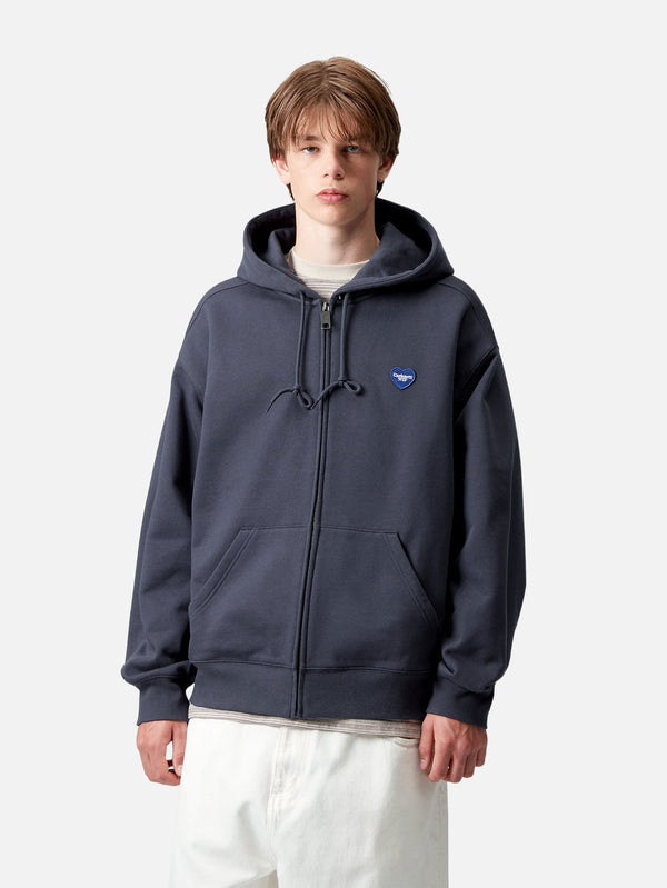 CARHARTT WIP, Hooded Heart II Hartt Sweat Jacket - Blue, HIRKA, shopi go'da!