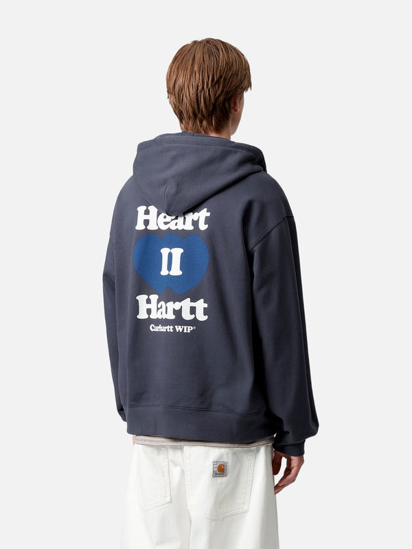 CARHARTT WIP, Hooded Heart II Hartt Sweat Jacket - Blue, HIRKA, shopi go'da!