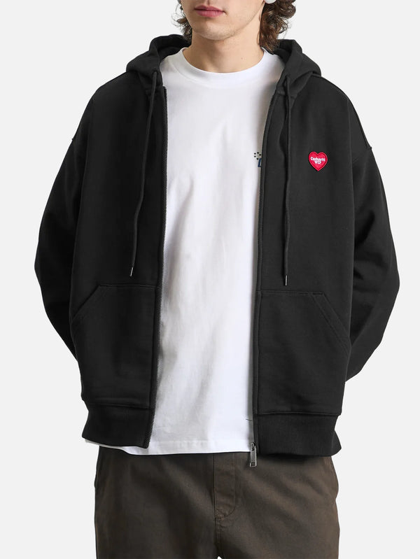 CARHARTT WIP, Hooded Heart II Hartt Sweat Jacket - Black, HIRKA, shopi go'da!