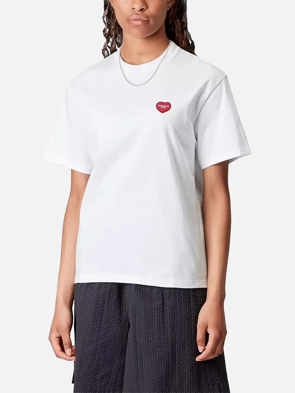 CARHARTT WIP, W' S/S Heart II Hartt T-Shirt - White, T-SHIRT, shopi go'da!