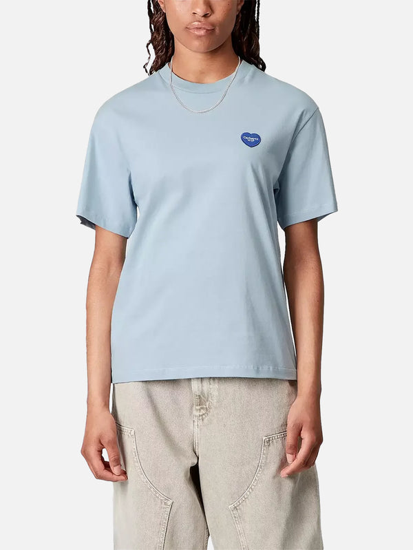 CARHARTT WIP, W' S/S Heart II Hartt T-Shirt - Blue Fog, T-SHIRT, shopi go'da!