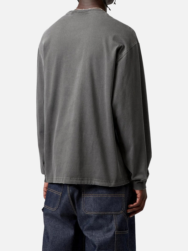 CARHARTT WIP - T-SHIRT - L/S Torion Pocket T-Shirt - Black Grind Wash - shopi go'da!.