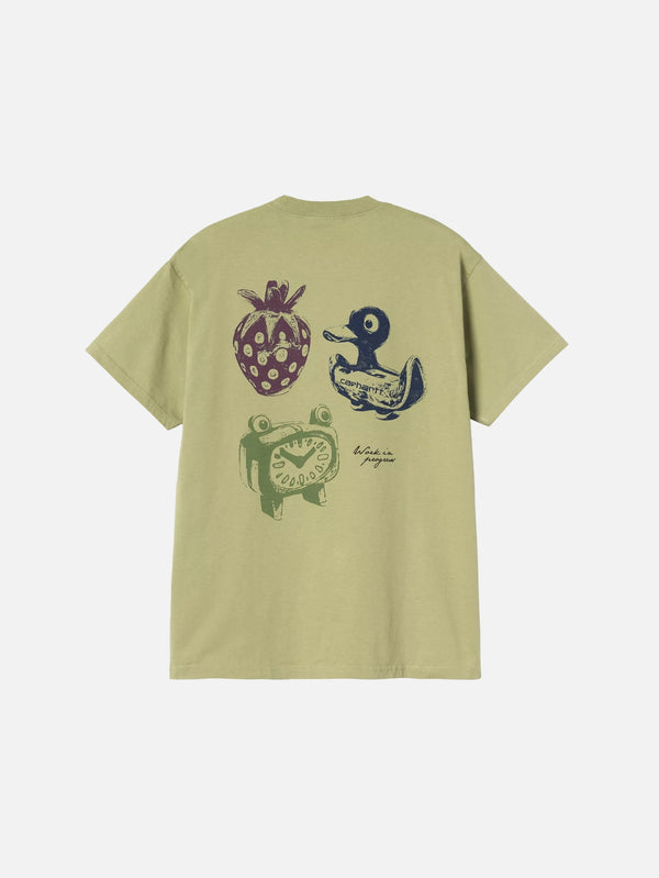 CARHARTT WIP, S/S Forma T-Shirt - Gentle Green Heavy Stone Wash, T-SHIRT, shopi go'da!