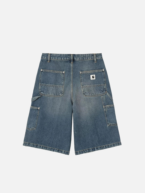 CARHARTT WIP, W' Nixon Double Knee Short - Blue Grind Wash, ŞORT, shopi go'da!