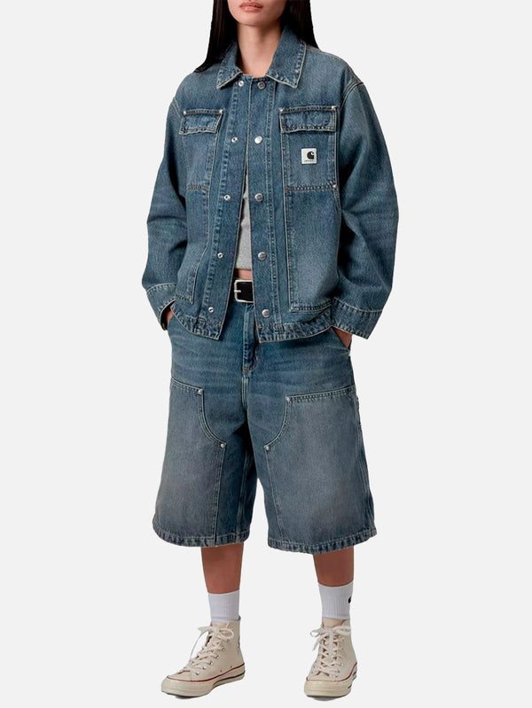 CARHARTT WIP, W' Nixon Double Knee Short - Blue Grind Wash, ŞORT, shopi go'da!