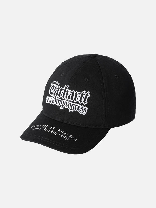 CARHARTT WIP, World Tour Cap - Black/White, ŞAPKA, shopi go'da!