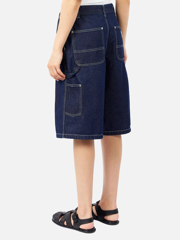 CARHARTT WIP, W' Nixon Single Knee Short - Blue Rinsed, ŞORT, shopi go'da!