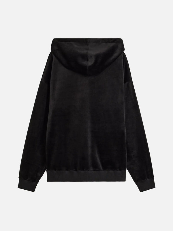 Y-3 Velvet Corduroy Zip Hoodie - Black – siyah, arka görünüm