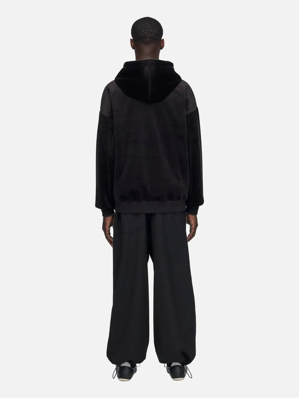 Y-3 Velvet Corduroy Zip Hoodie – siyah, arkadan görünüm