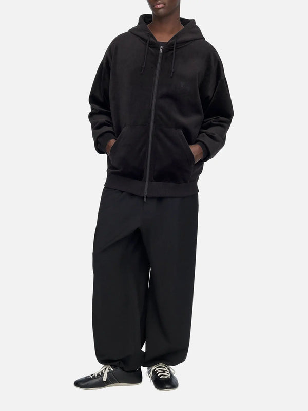 Y-3 Velvet Corduroy Zip Hoodie - Black – siyah, önden görünüm