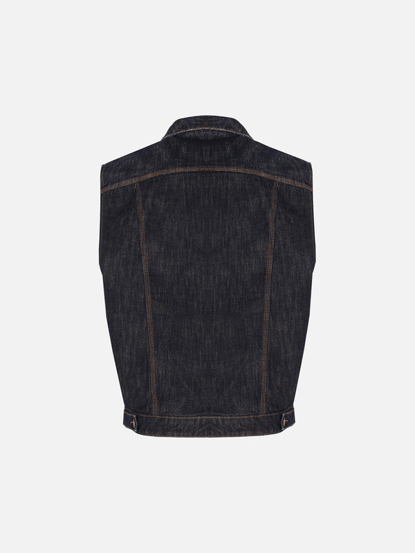 IN.K II - CEKET - Sleeveles Denim Jacket - Night Indigo - shopi go'da!.