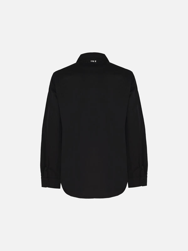 IN.K II - GÖMLEK - Nylon Classic Shirt - Black - shopi go'da!.